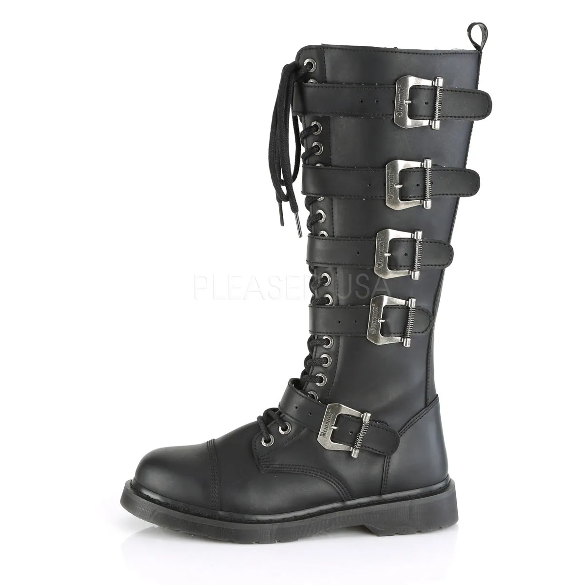 1 Inch Heel BOLT-425 Black Vegan Leather