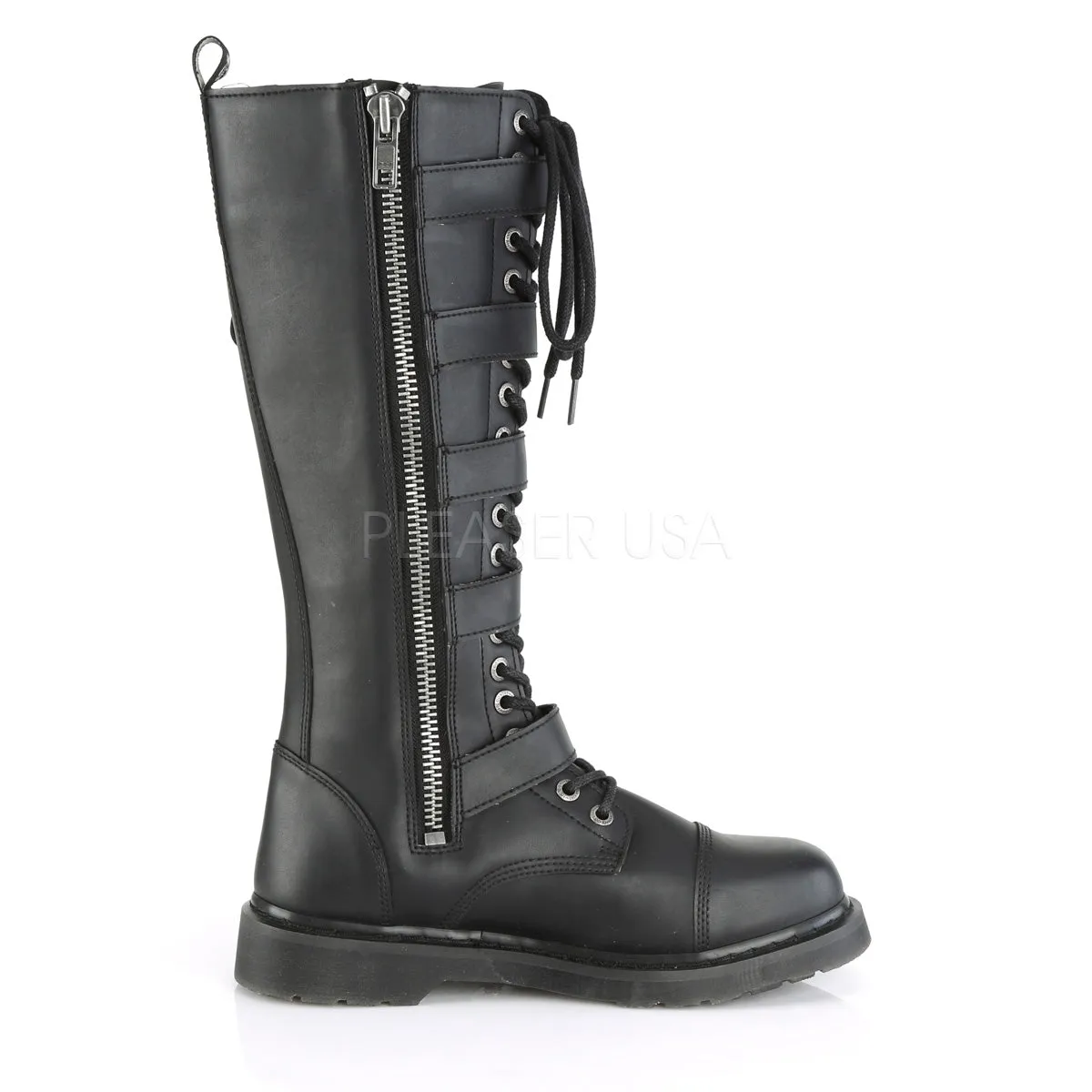 1 Inch Heel BOLT-425 Black Vegan Leather