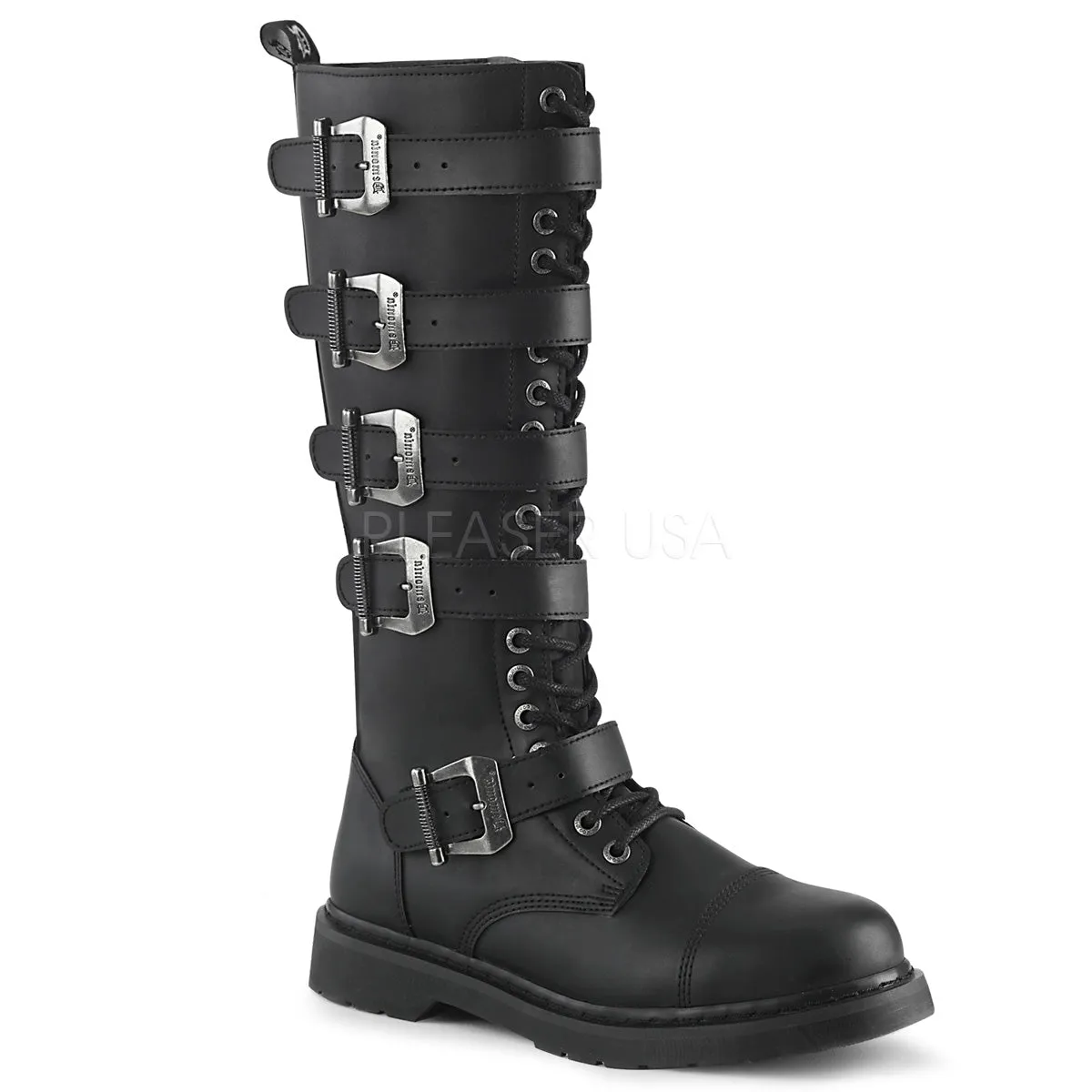 1 Inch Heel BOLT-425 Black Vegan Leather