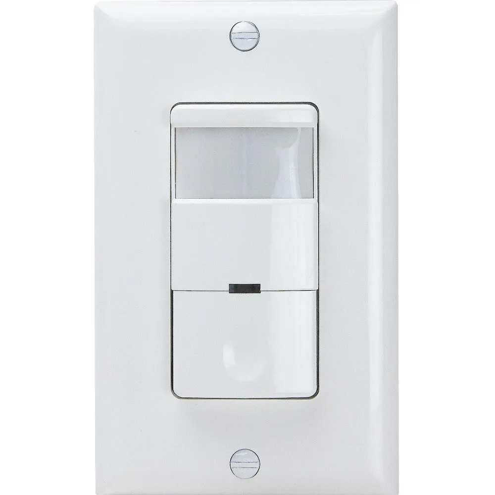 120-277V Occupancy/Vacancy Motion Light Switch PIR Single Pole White