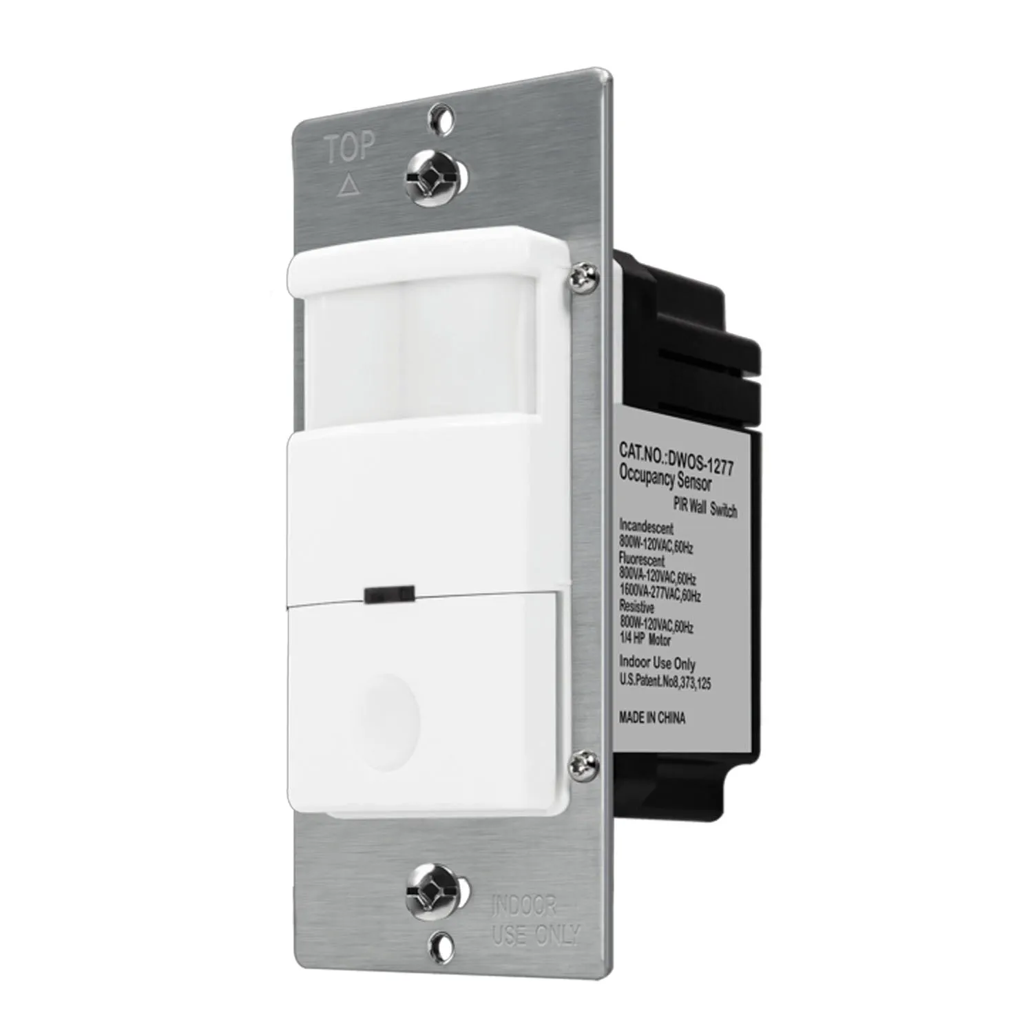 120-277V Occupancy/Vacancy Motion Light Switch PIR Single Pole White