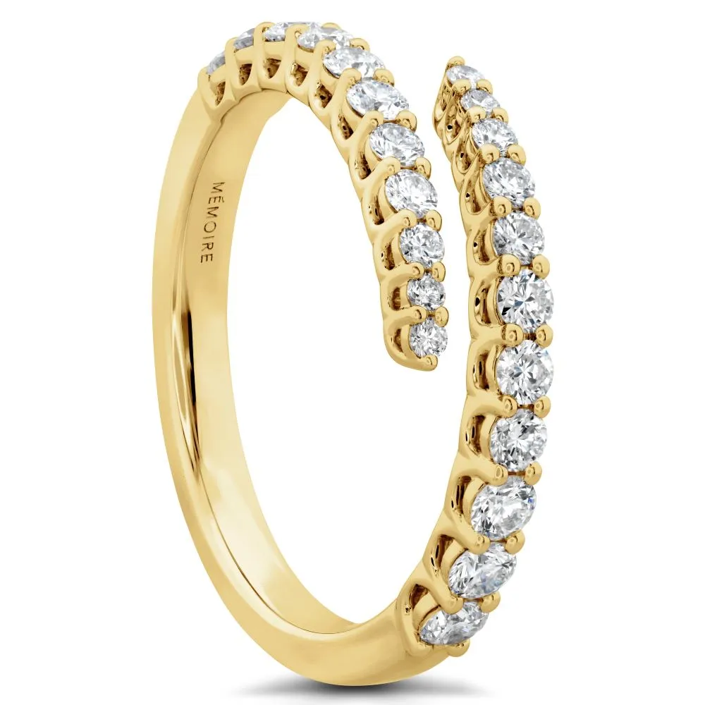 18K YELLOW GOLD DIAMOND BYPASS RING .59CT