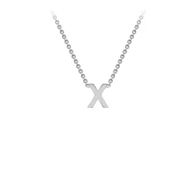 9K White Gold 'X' Initial Adjustable Letter Necklace 38/43cm