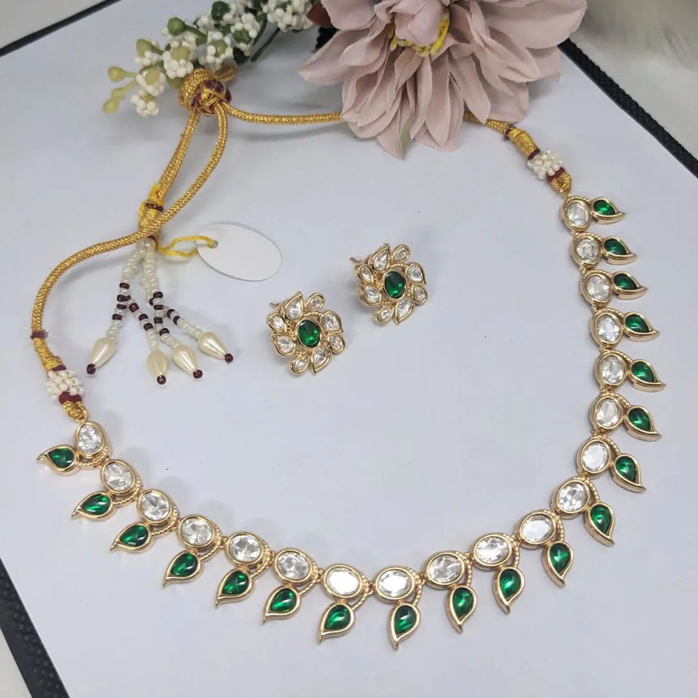 Aamrapali Gold Plated Polki Kundan Necklace Set