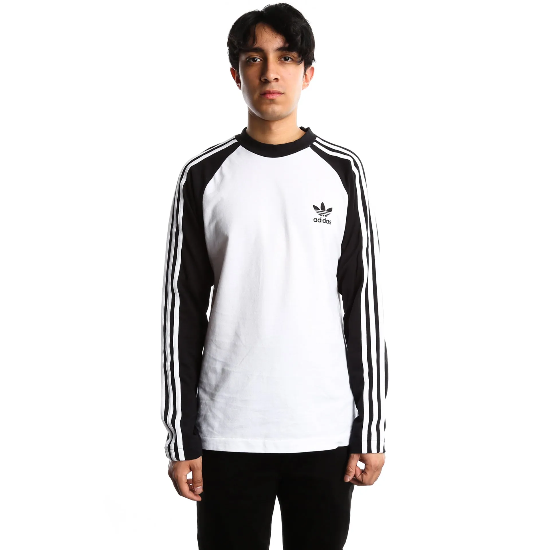 Adidas 3-Stripes Long Sleeve T-Shirt - Black/White