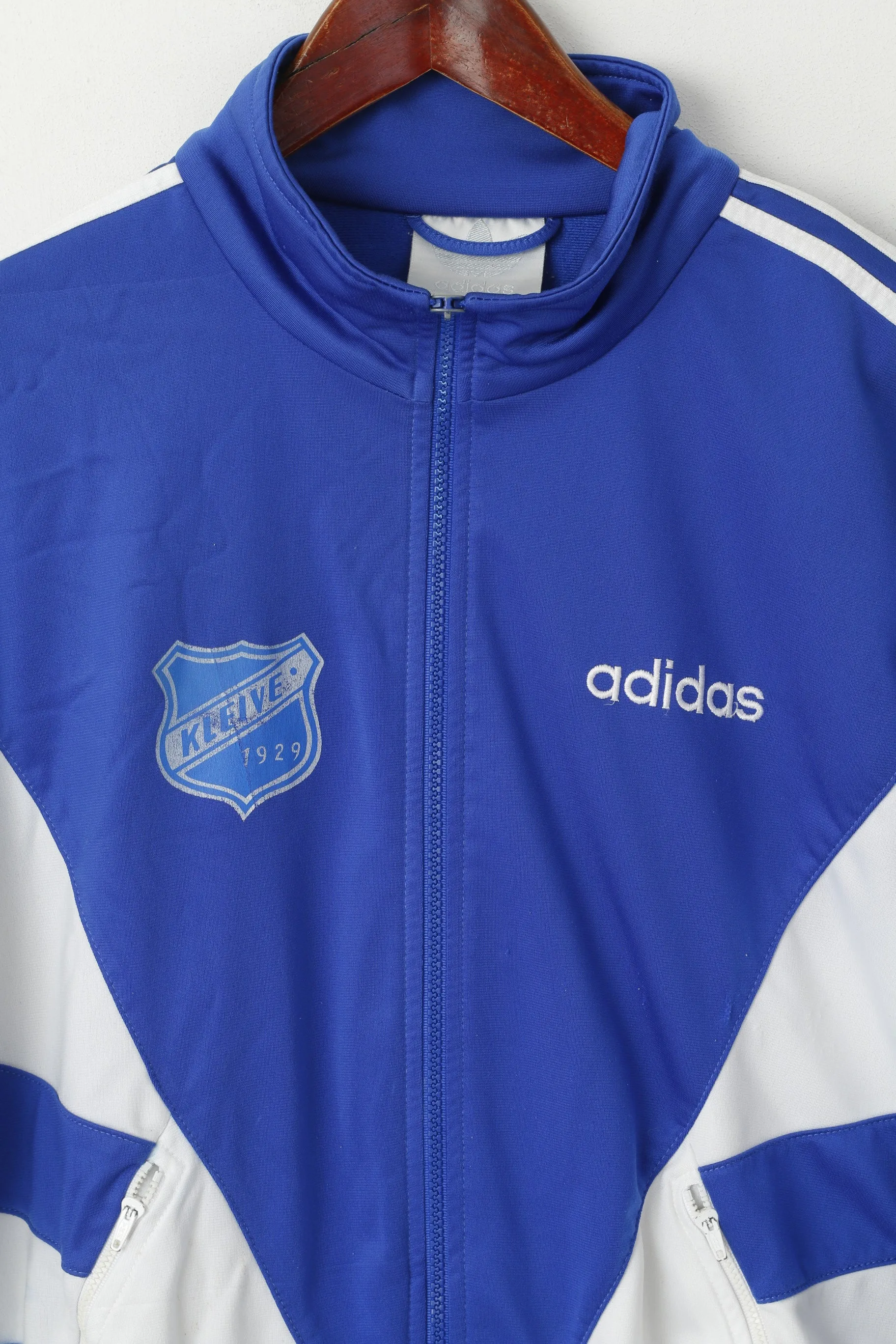 Adidas Men D4 166 S Sweatshirt Blue Vintage Kleive Full Zipper Tracksuit Top