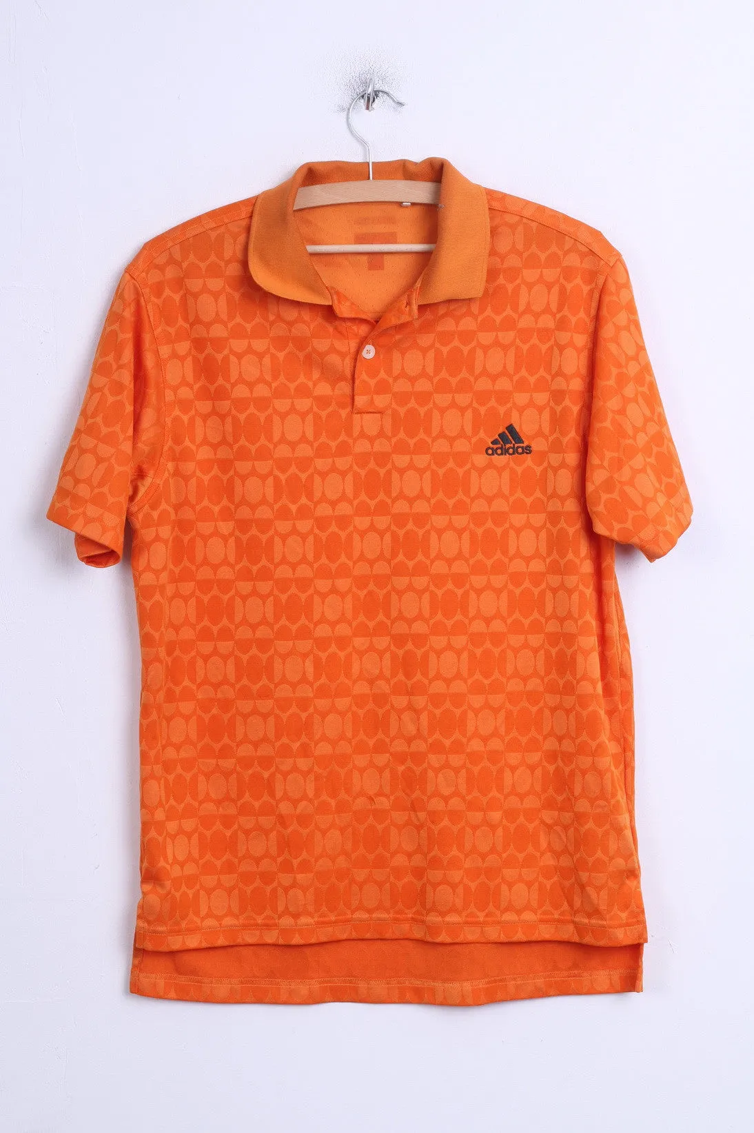 Adidas Mens M Polo Shirt Orange Sport Training