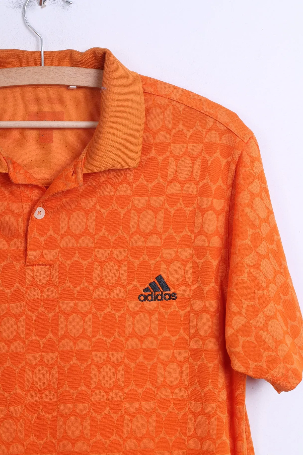 Adidas Mens M Polo Shirt Orange Sport Training