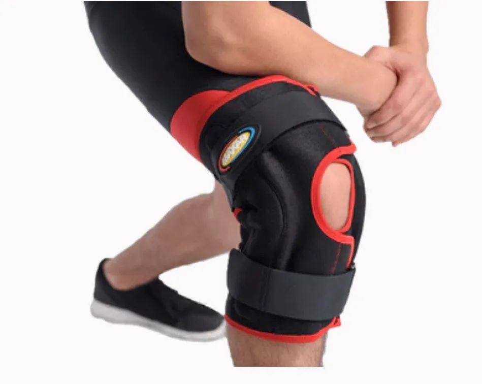 AIRPRENE (BREATHABLE NEOPRENE) WRAP-AROUND KNEE BRACE (DOUBLE-PIVOT HINGE): KNS-140 MAXAR