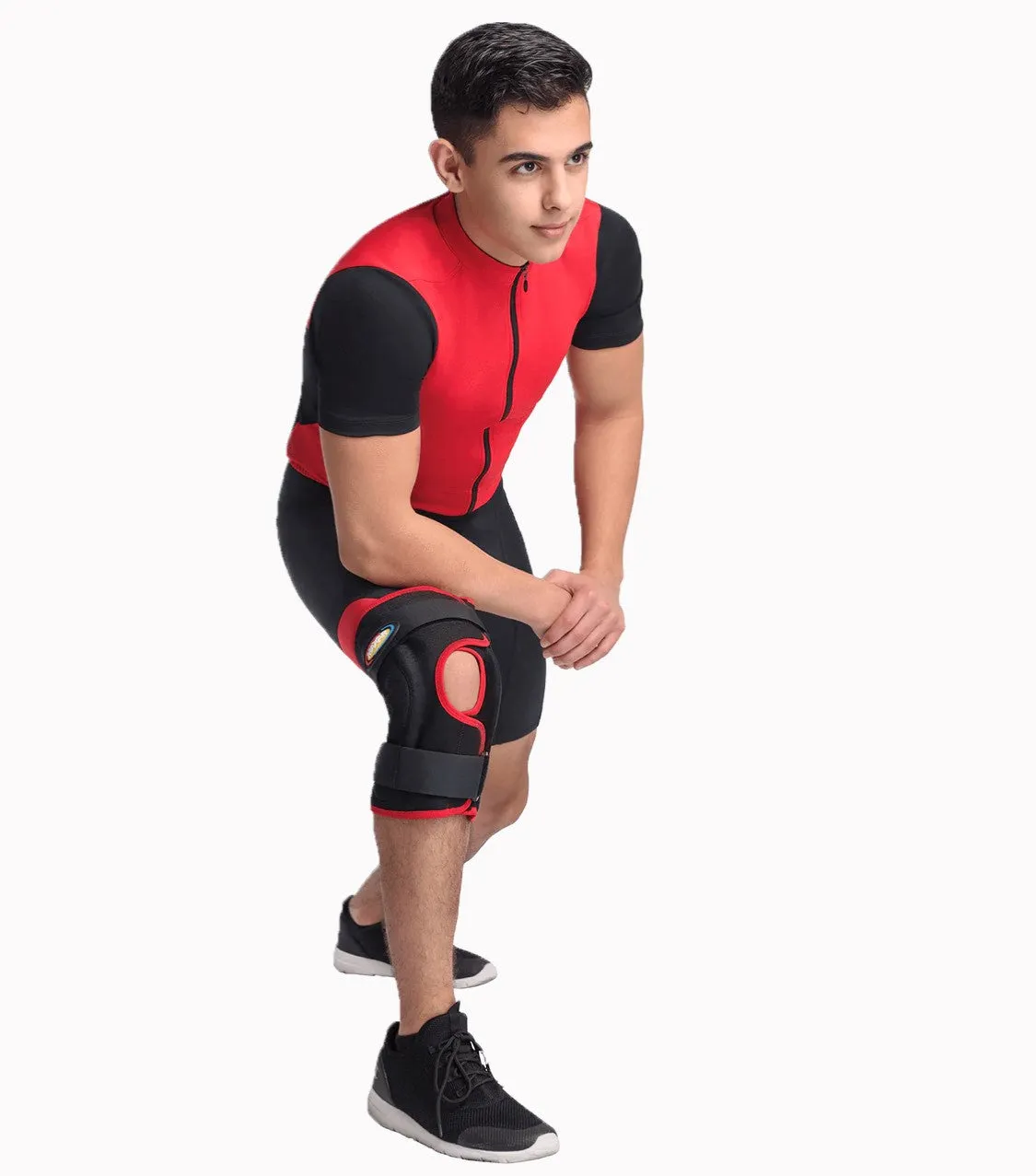 AIRPRENE (BREATHABLE NEOPRENE) WRAP-AROUND KNEE BRACE (DOUBLE-PIVOT HINGE): KNS-140 MAXAR