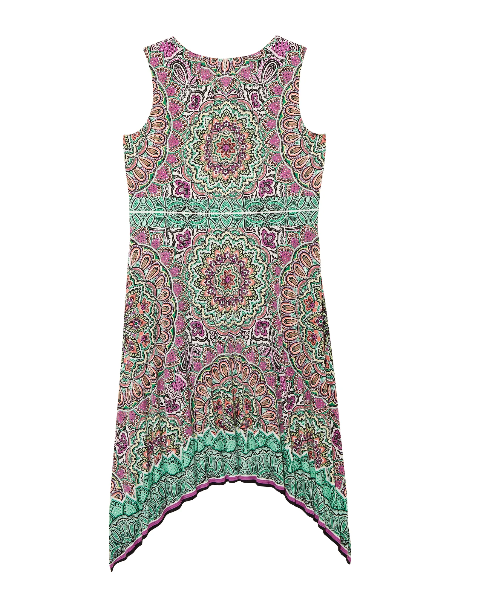 Alberta Sharkbite Pleat Dress | Light Green / Purple