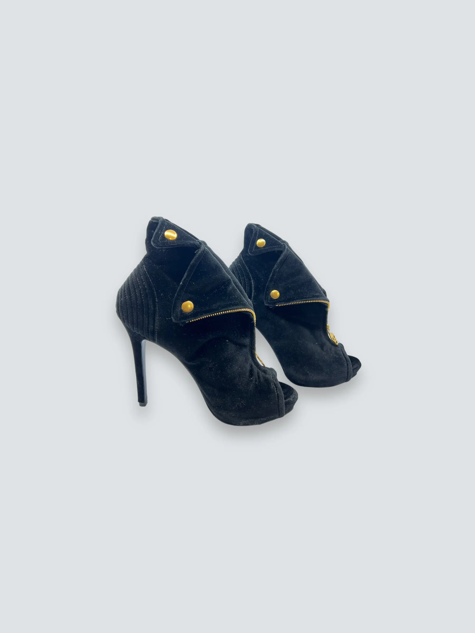 Alexander McQueen Black Suede Heels - Size 37.5