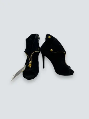 Alexander McQueen Black Suede Heels - Size 37.5