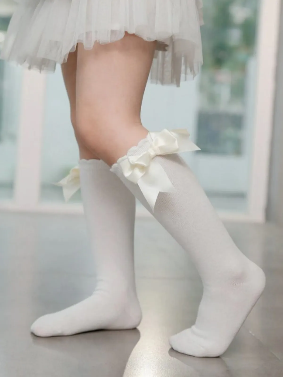 All Dolled Up Silky Bow Knee-High Socks