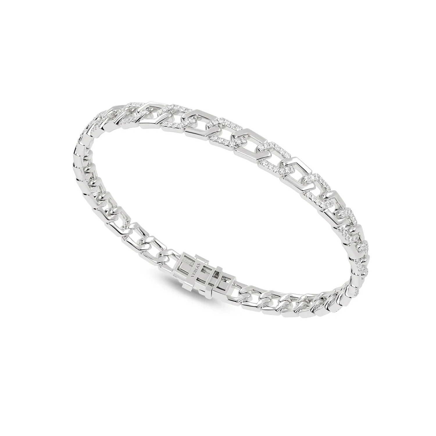 Alternating Diamond Hexagon Link Bracelet