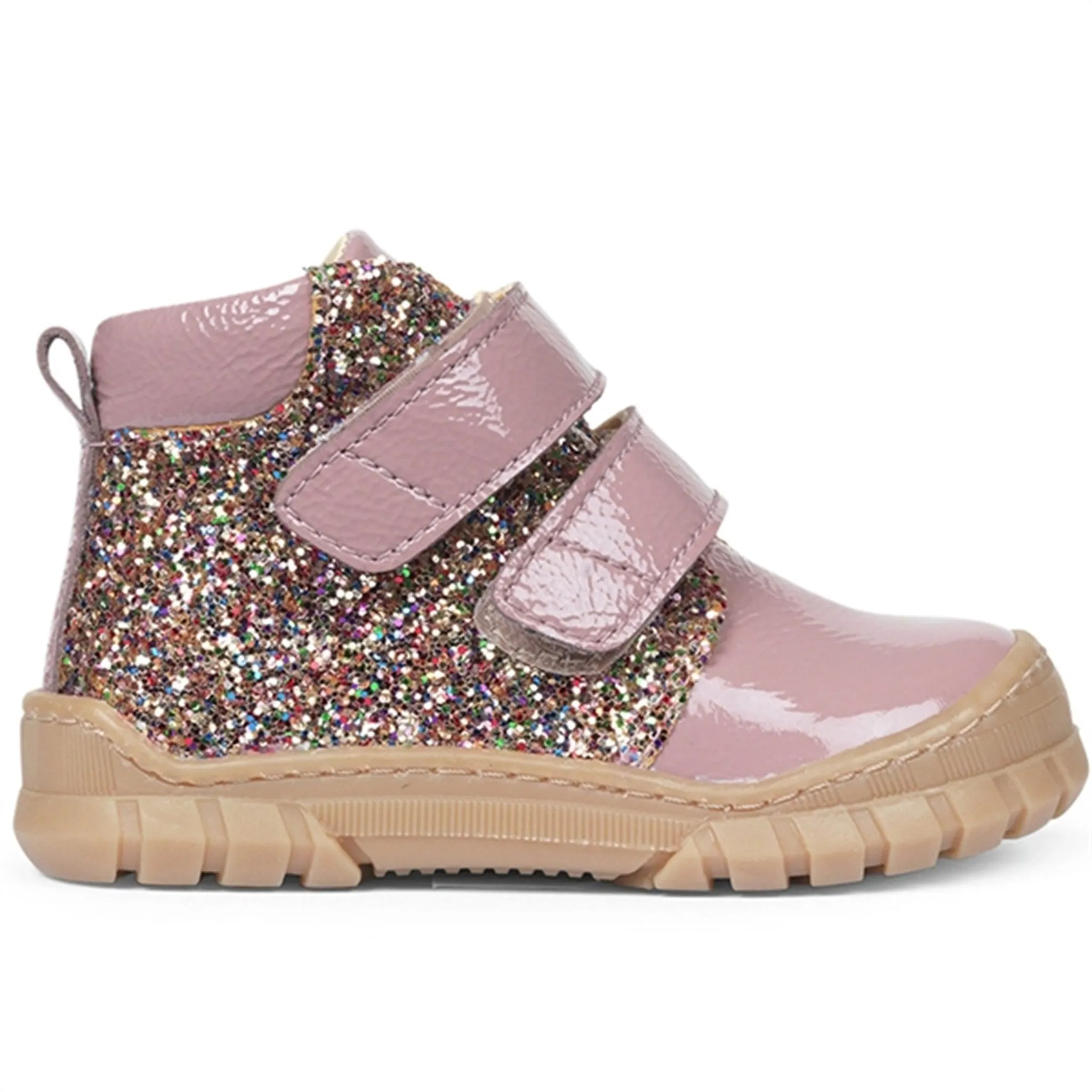 Angulus Beginner Shoes w Velcro Rose/Multi Glitter