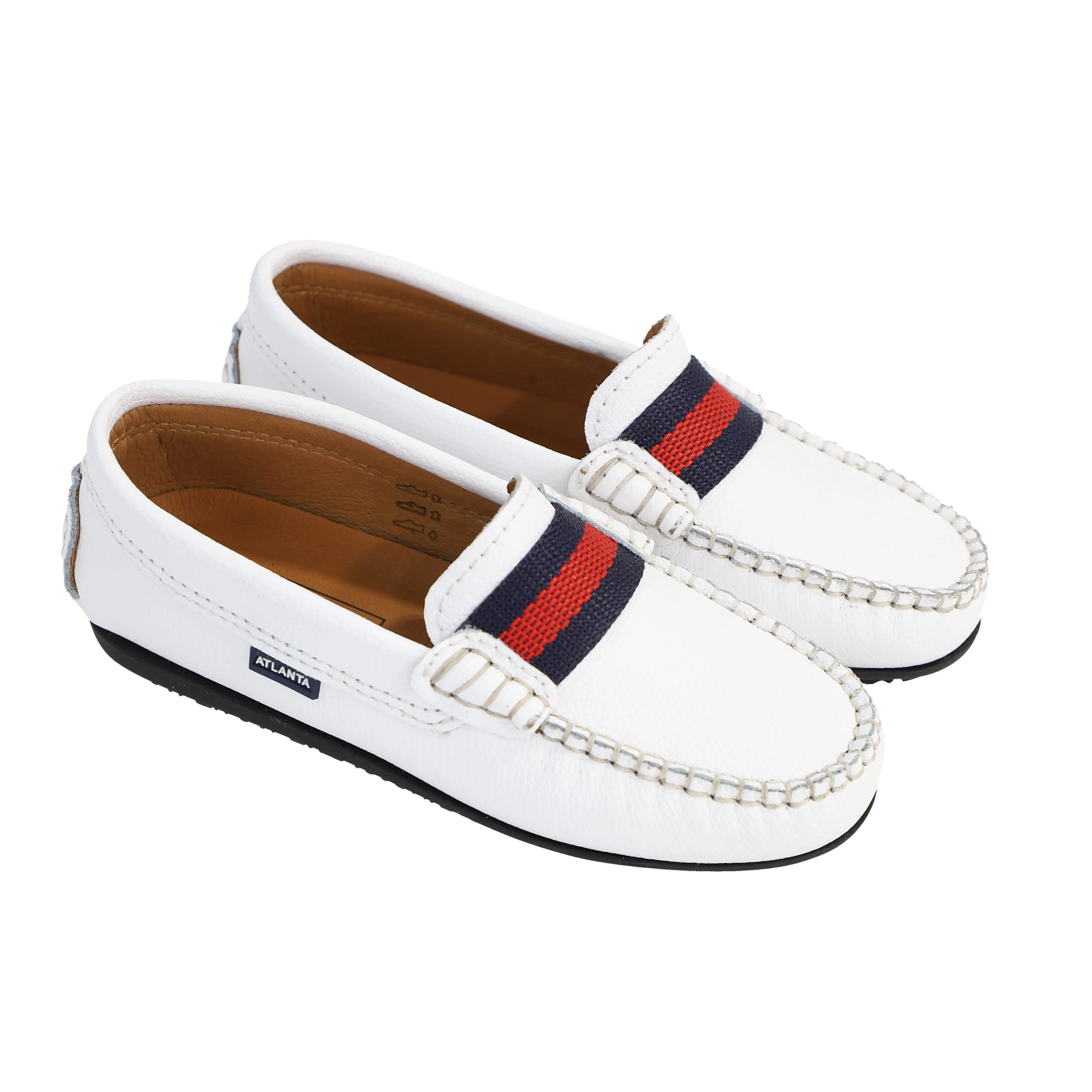 ATLANTA MOCASSIN WHITE STRIPED BAND LOAFER [FINAL SALE]