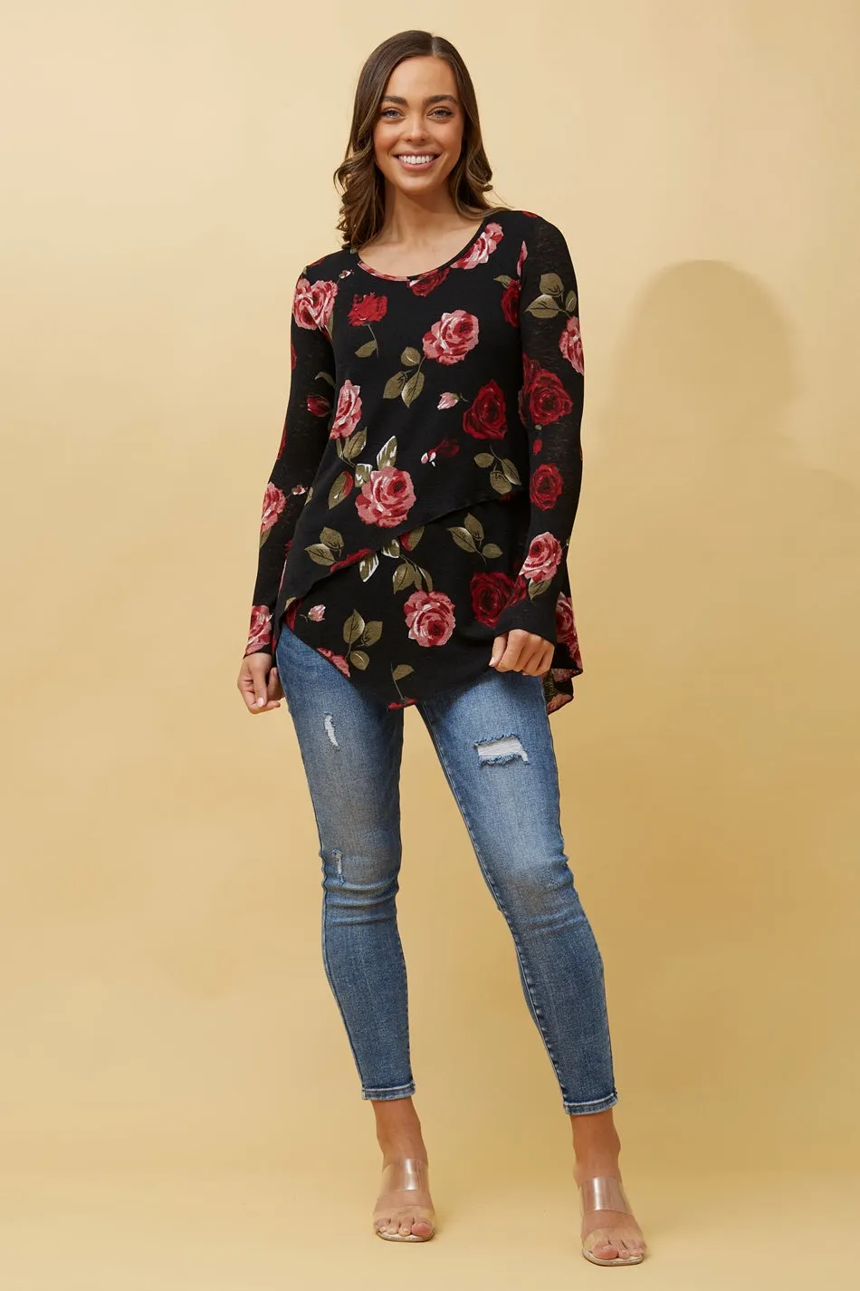 BOBBI FLORAL DOUBLE LAYERED TOP