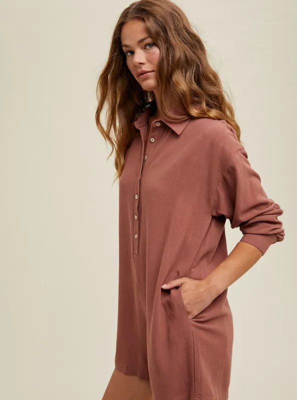 Brick Linen Romper