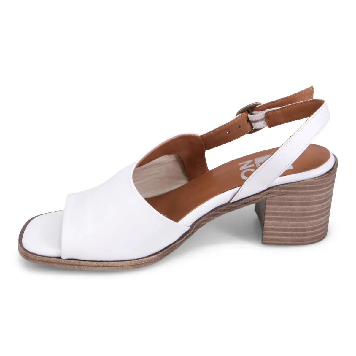 Bueno Millie Heeled Sandal in White