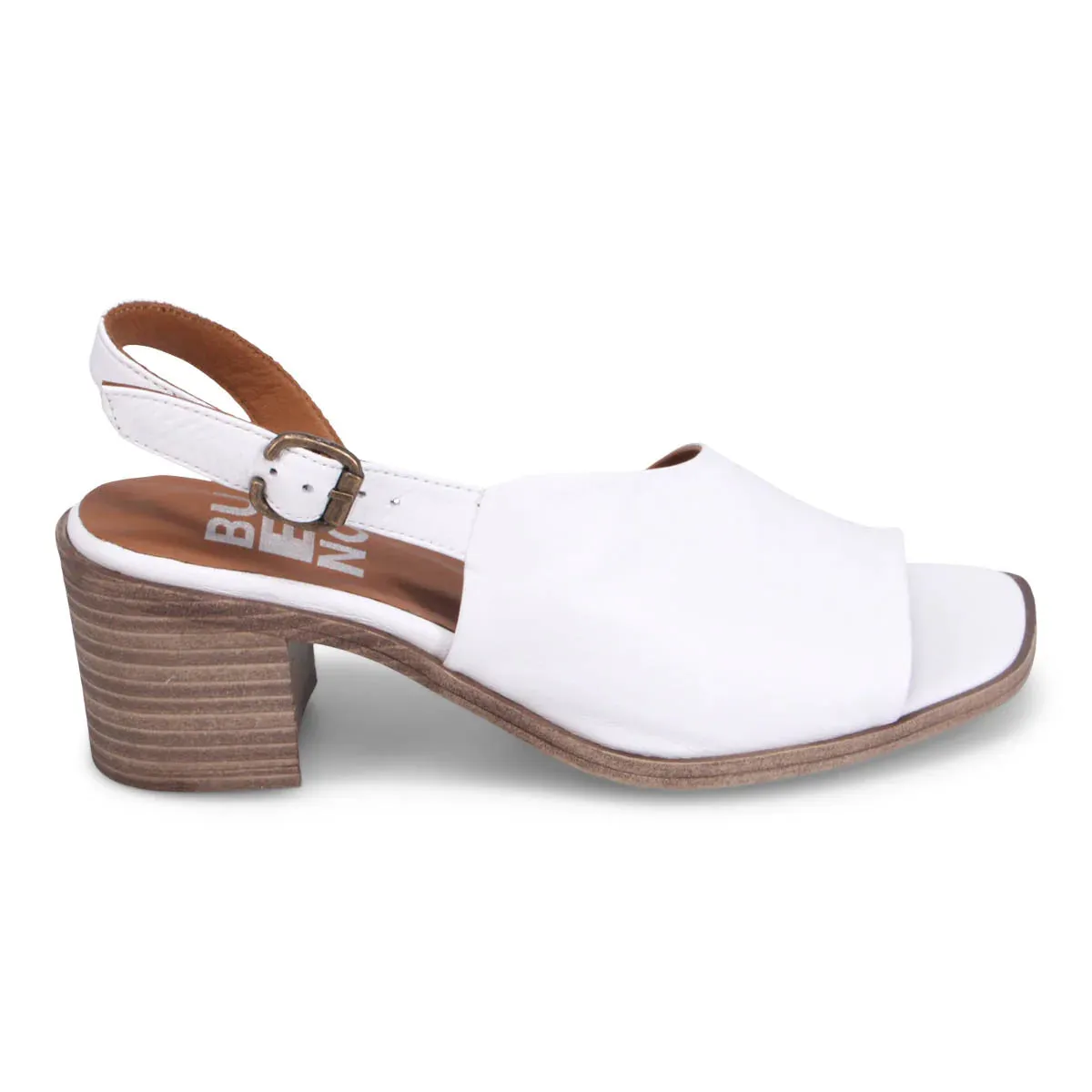 Bueno Millie Heeled Sandal in White