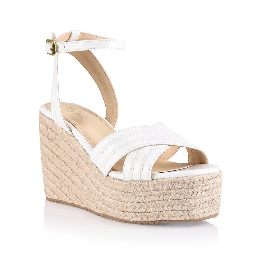 Callie Rope Wedges - White Softee