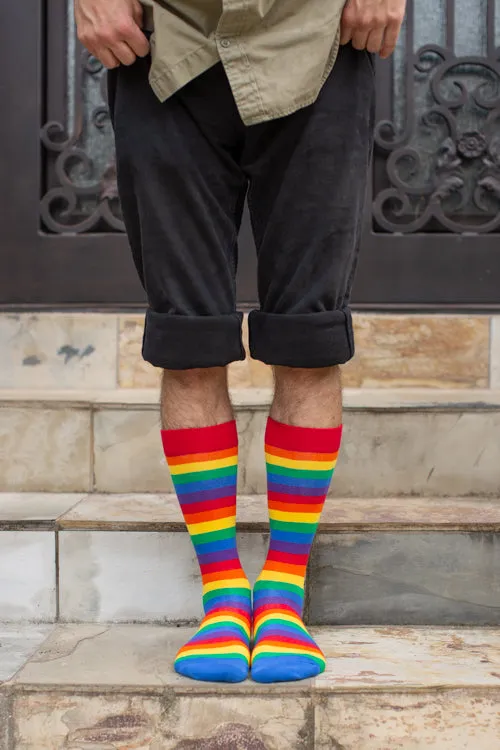 Classic Rainbow Striped Crew