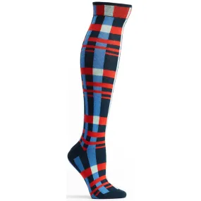 Constructive Plaid Knee High Sock