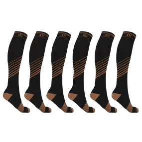 Copper-Infused Ultra V-striped Socks (6-Pairs)