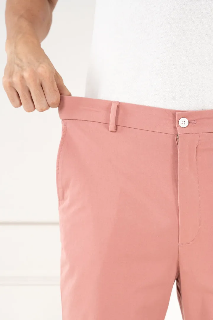 Coral Cotton Stretch Chino Shorts