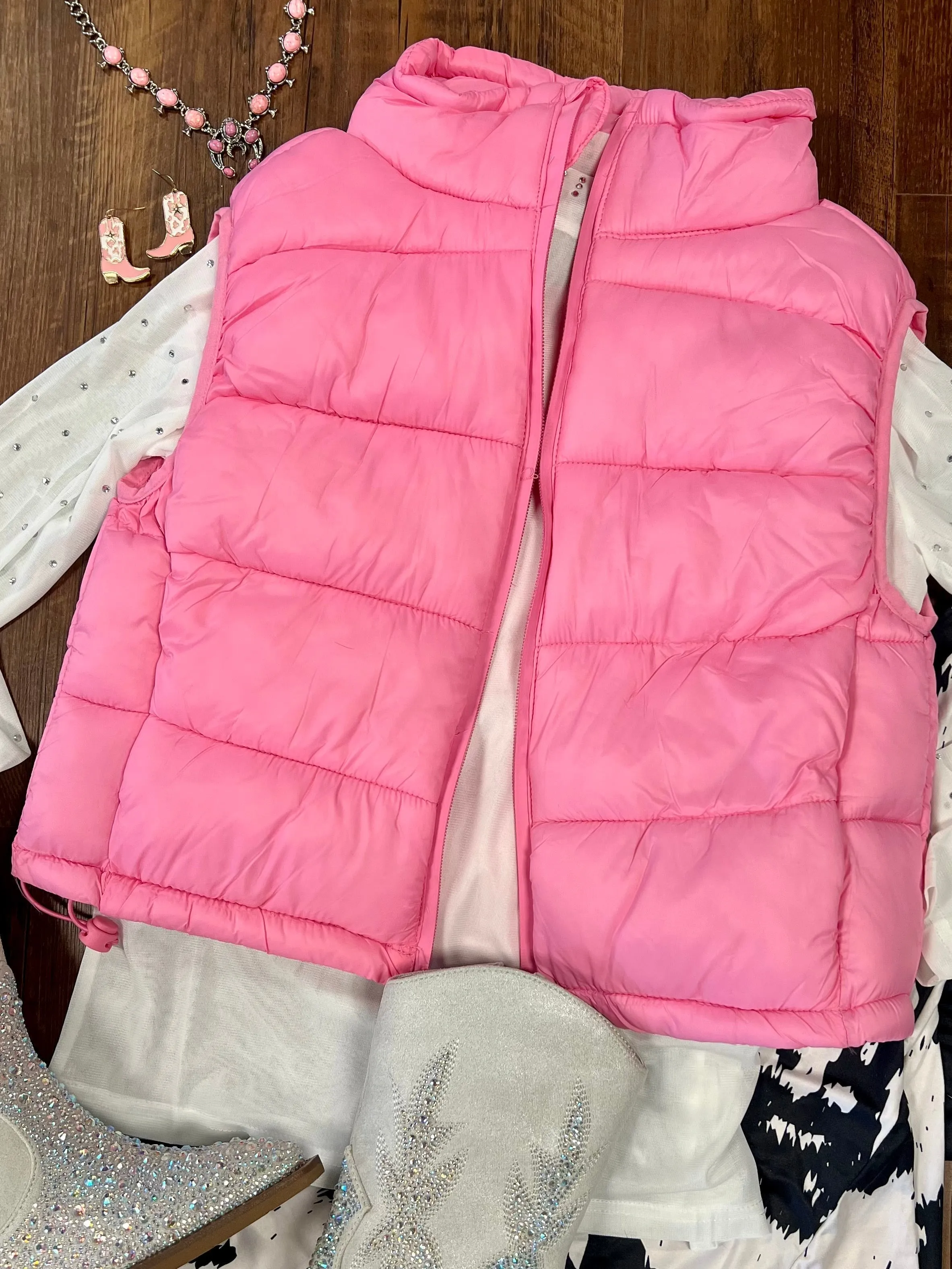 Cotton Candy Pink Puffer Vest*