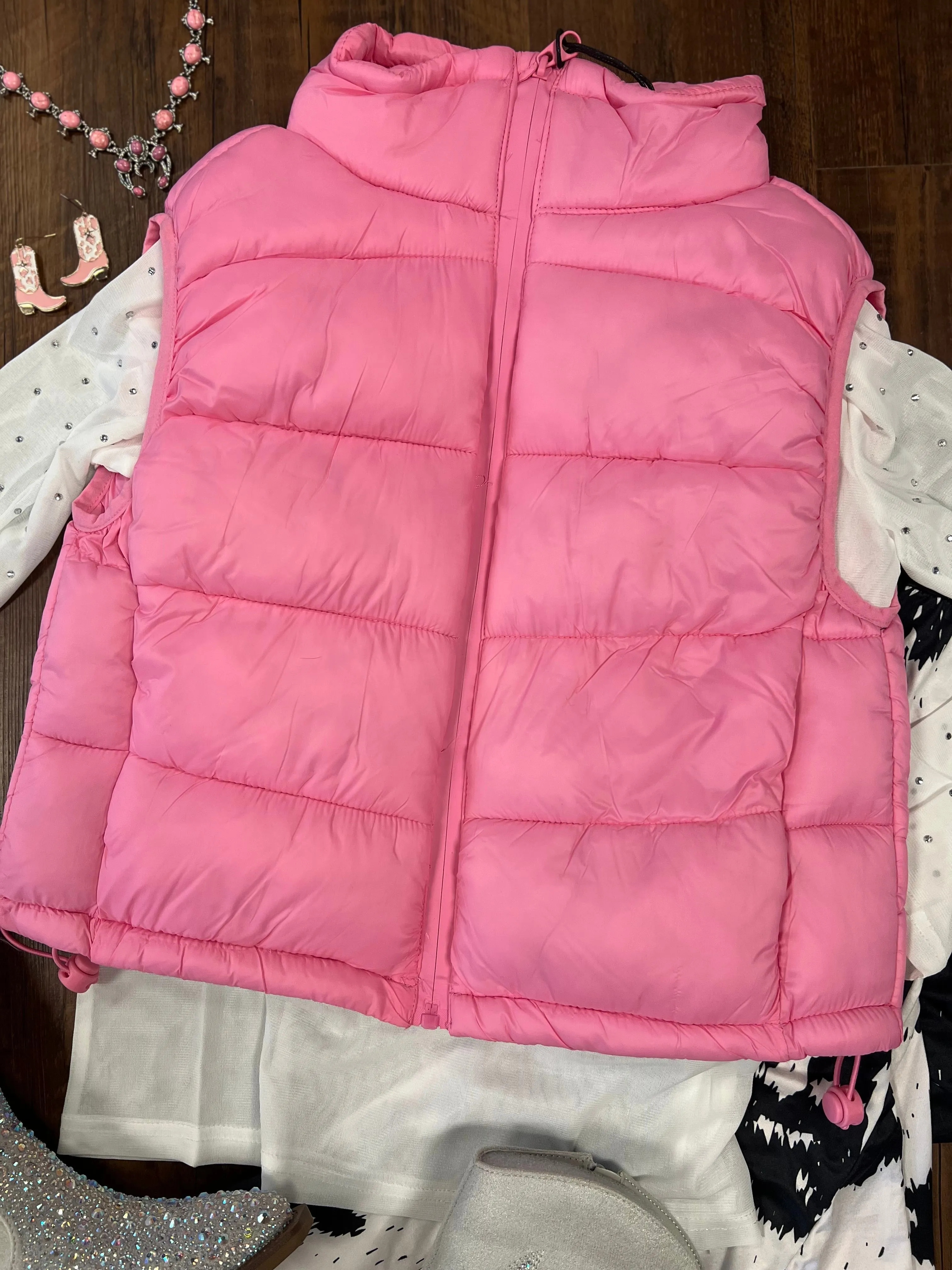 Cotton Candy Pink Puffer Vest*