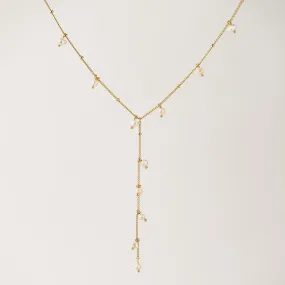 Dot Pearl Lariat Necklace