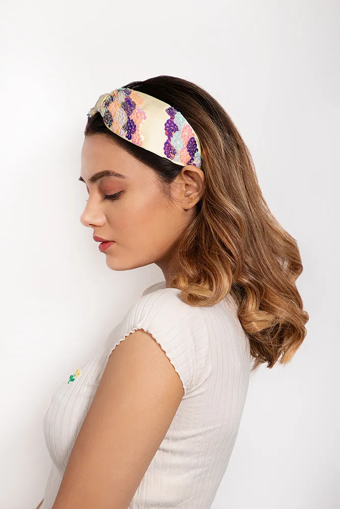 Dreamy Dusk Embroidered Hairband