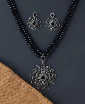 Exquisite Black Pearl Necklace Set