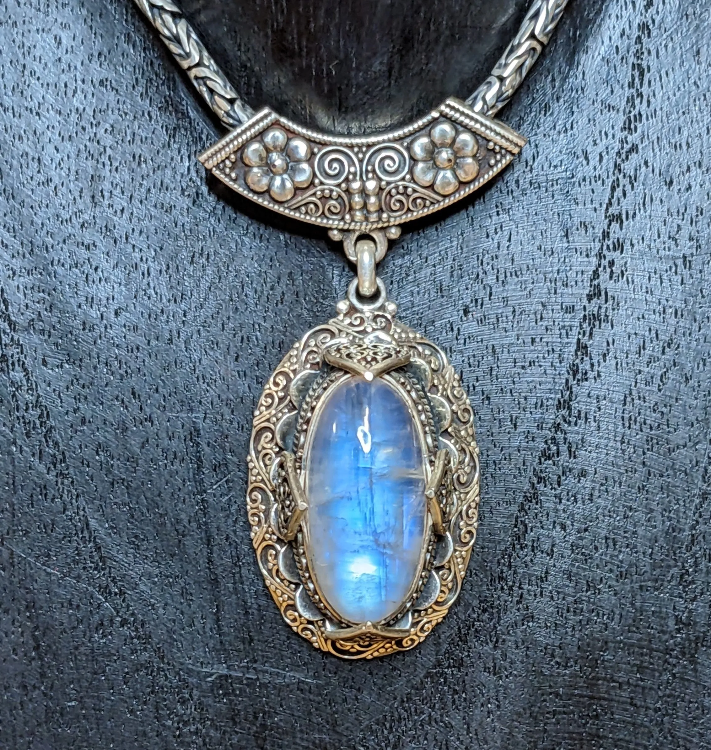 Exquisite Moonstone with Exceptional Sterling Detail