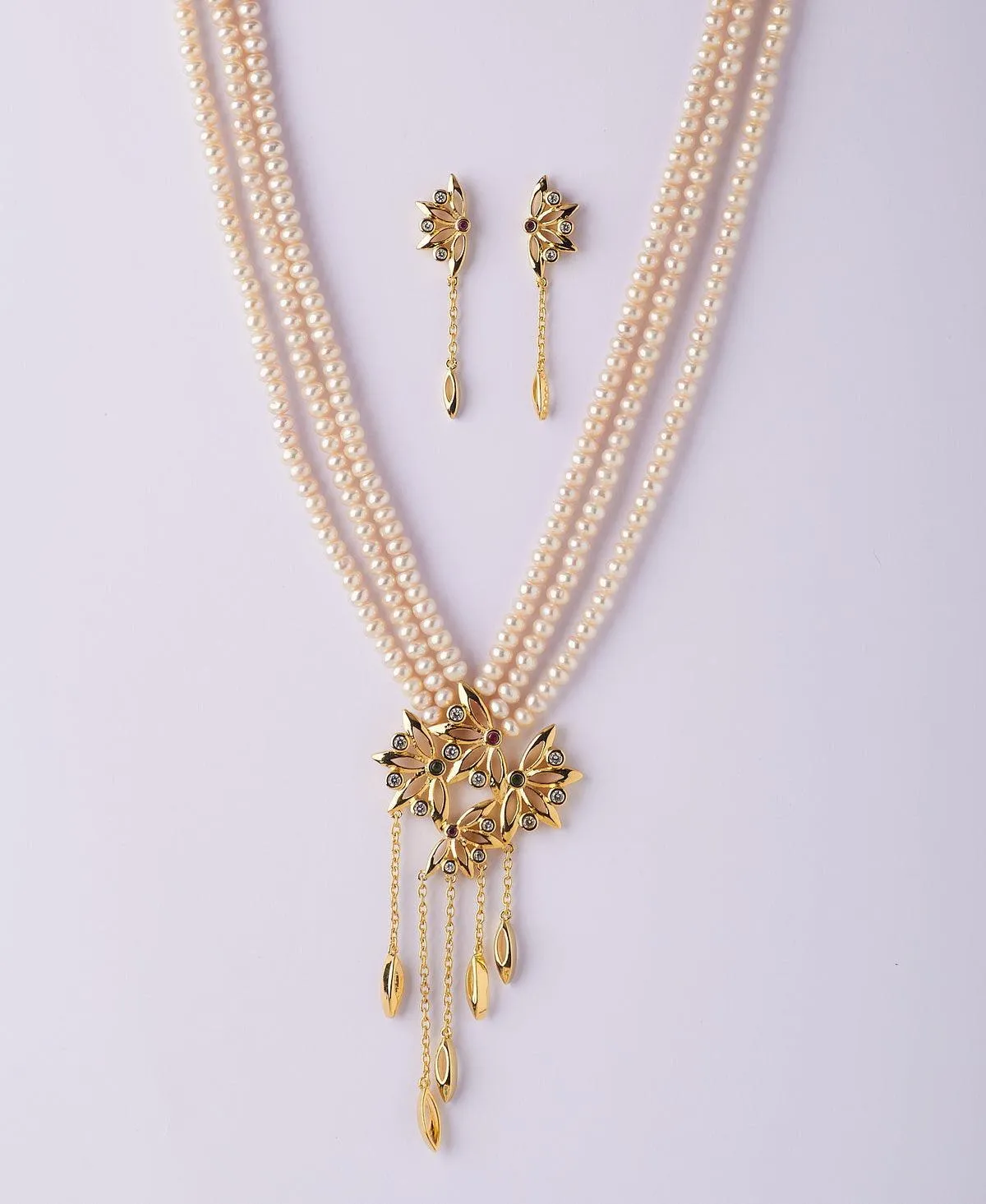 Exquisite Real Pearl Necklace Set