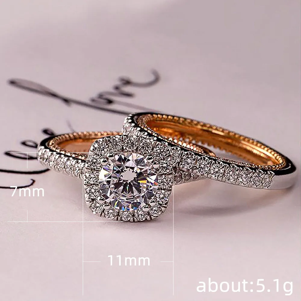 Fashion Exquisite Luxury Zircon Female Couple Rings