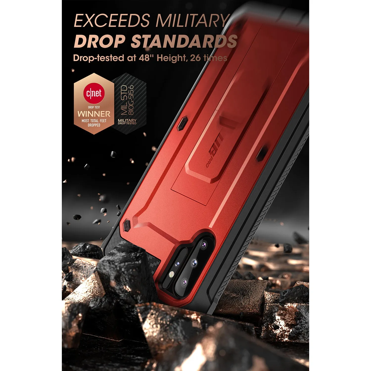 Galaxy Note10 Plus / Note10 Plus 5G Unicorn Beetle Pro Full-Body Rugged Case-Metallic Red