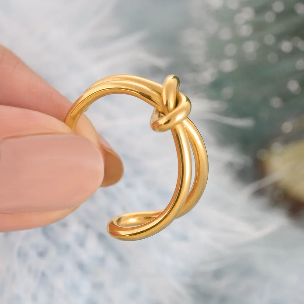 Golden Embrace Knot Ring