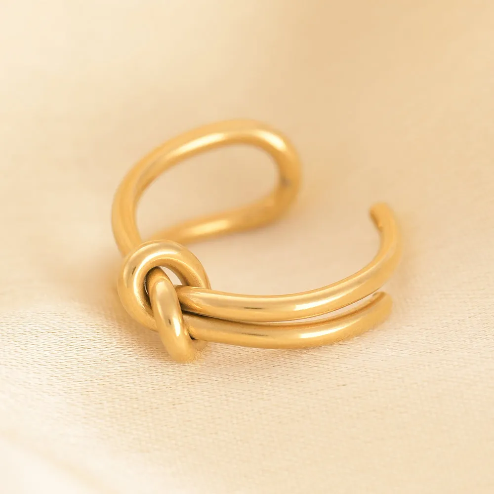 Golden Embrace Knot Ring