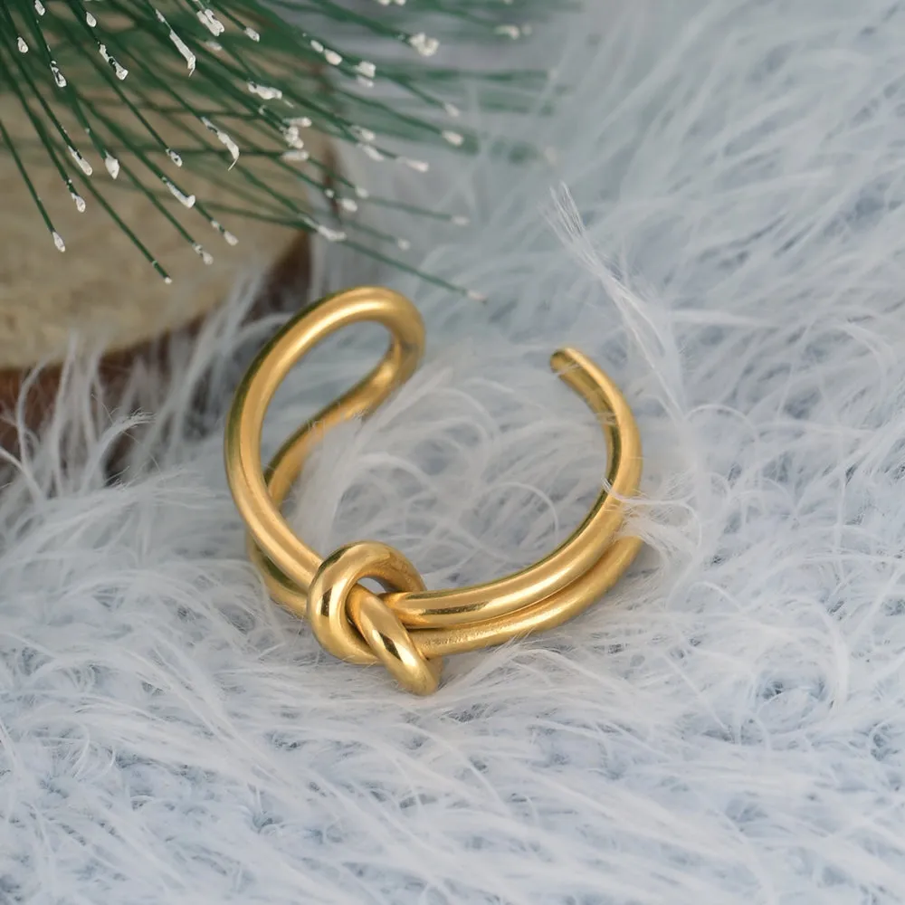 Golden Embrace Knot Ring