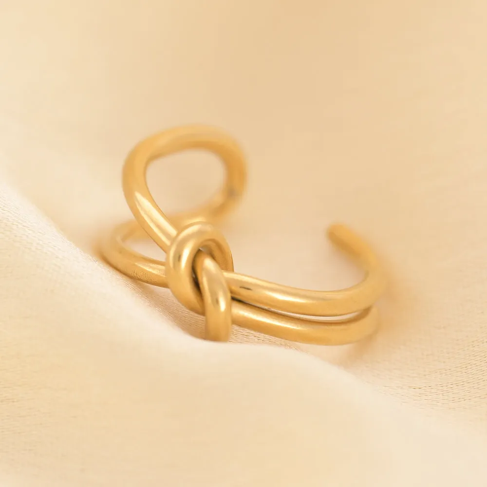 Golden Embrace Knot Ring