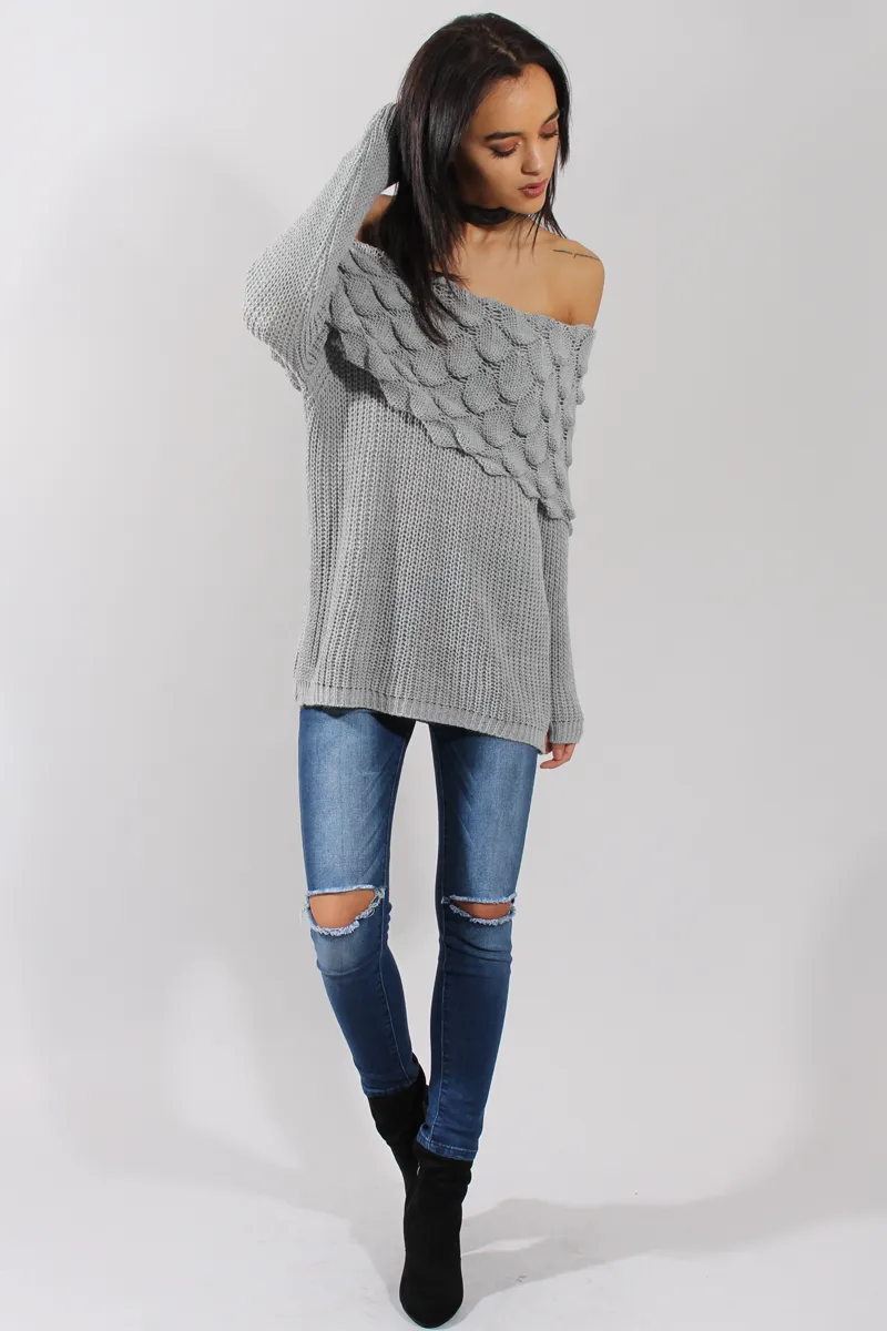 Grey Layer Bardot Jumper- Sammie