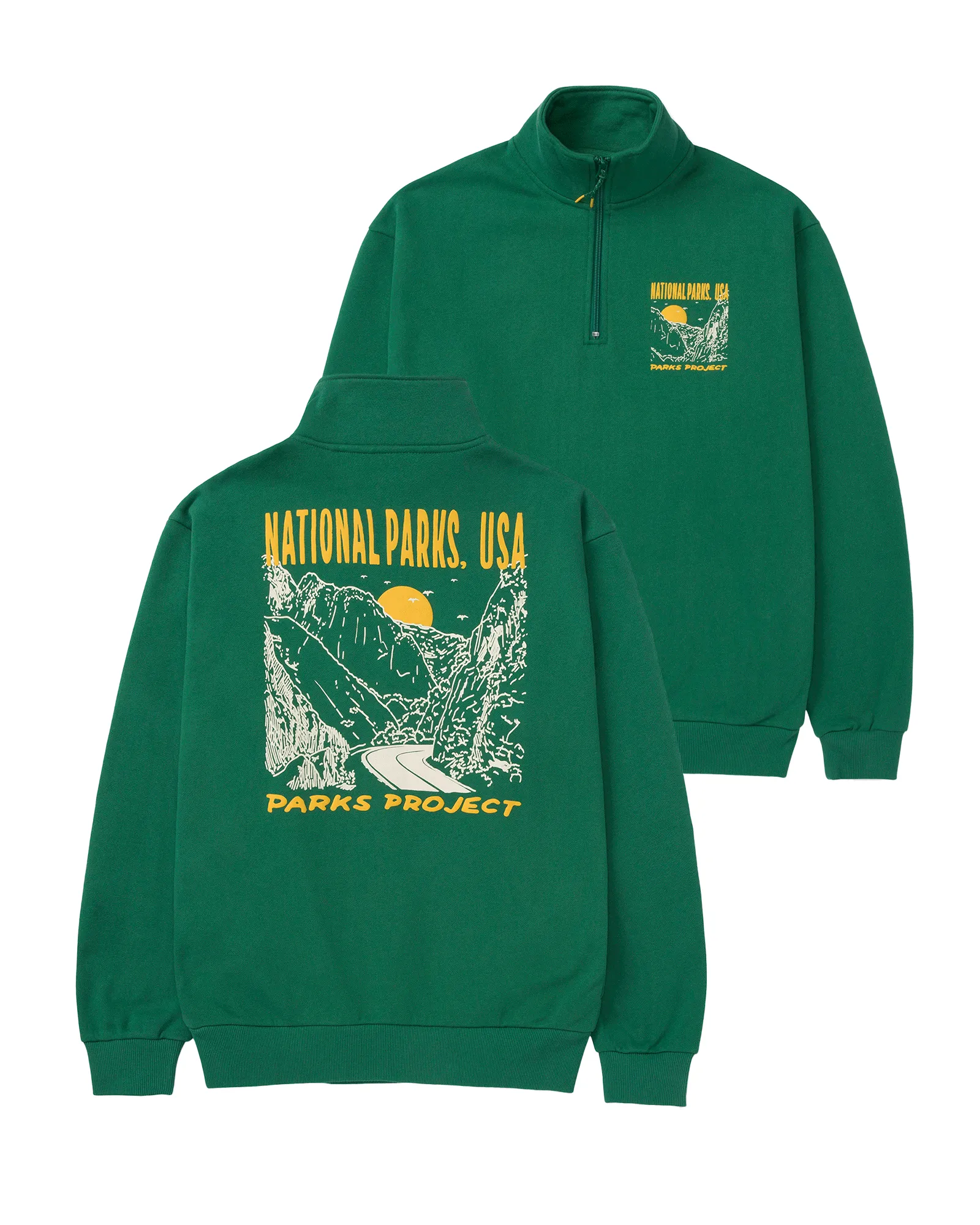 National Parks Puff Print Quarter Zip Fleece