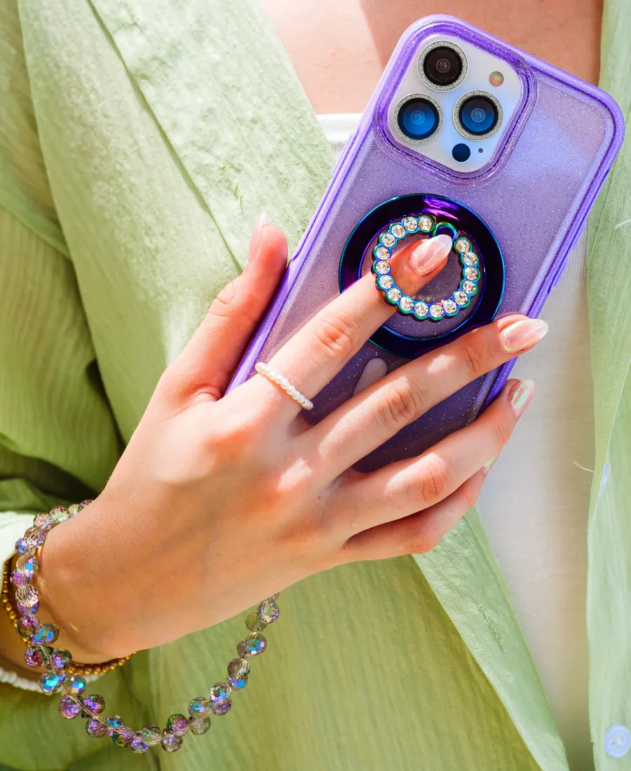 Purple Crystal Prism Phone Bracelet