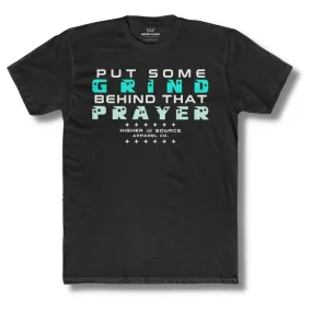 Put Some Grind Behind That Prayer - Black - Bright Turquoise