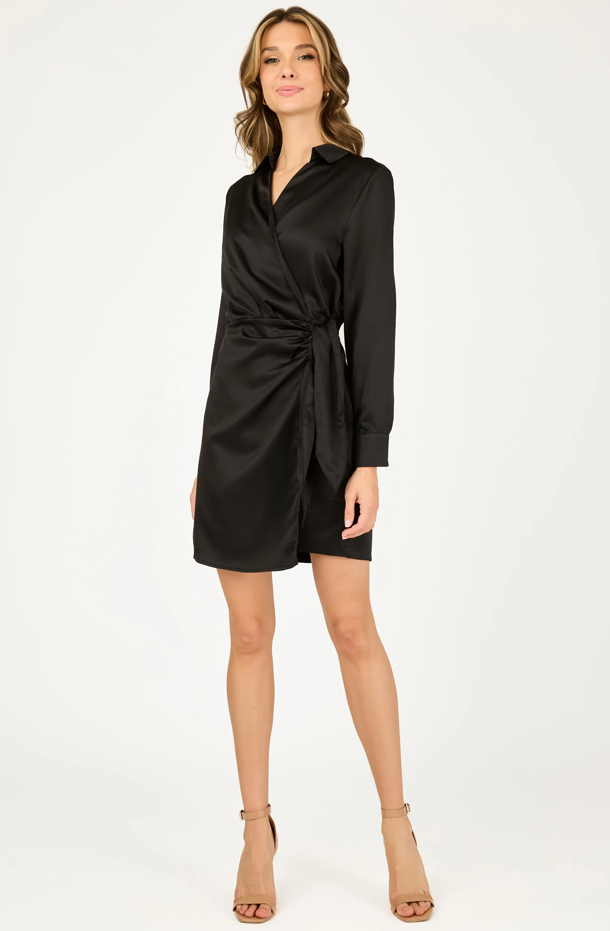 Satin Wrap Dress