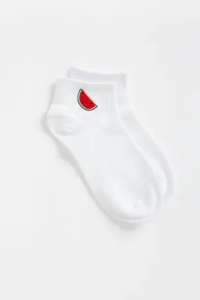 Watermelon Embroidered Socks