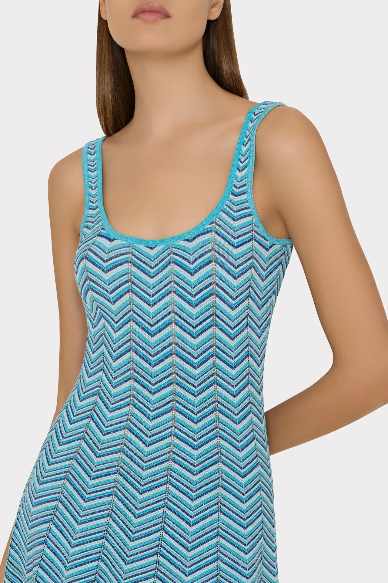 Zig Zag Flare Knit Mini Dress